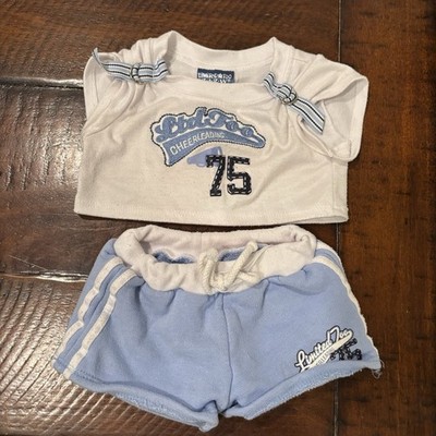 Build a Bear Workshop Limited Too Blue & White Cheerleading 75 Outfit Clothes
