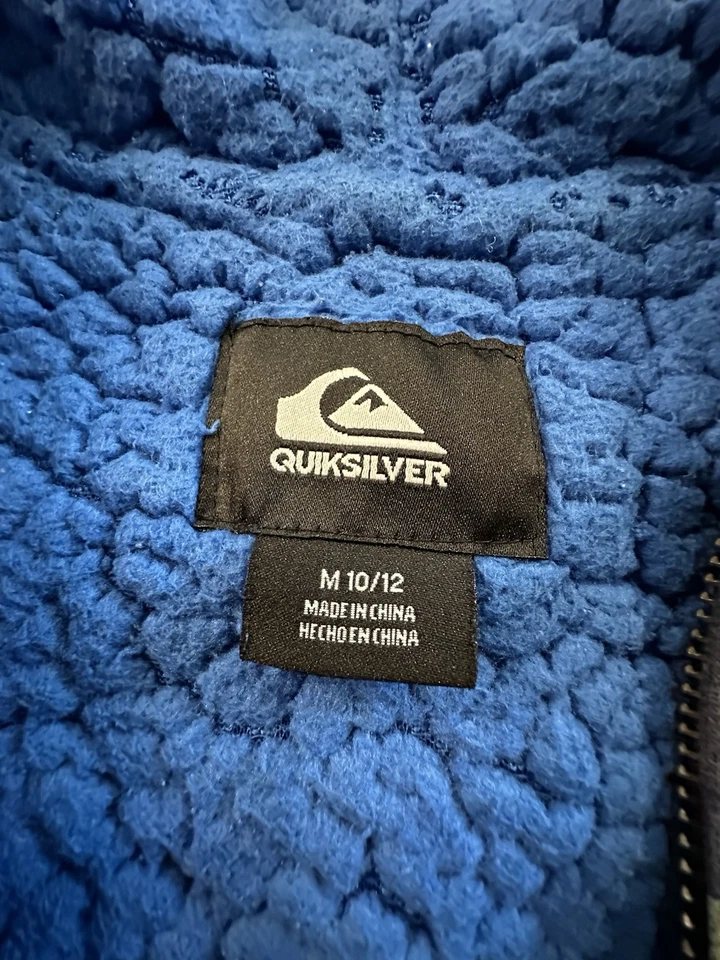 Толстовка с капюшоном Quiksilver для мальчиков серый свитер размер средний 10/12 полная молния б/у в отличном состоянии - Изображение 3 из 4