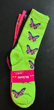 Women's Socks Size 9-11 Butterfly Ms. Socks Set of 3 various colors