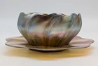 LCT Tiffany Studios Favrile Iridescent Art Nouveau Glass Signed Bowl Underplate