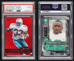 1997 Skybox Metal Universe PMG Red /150 Karim Abdul-Jabbar #93 PSA 6