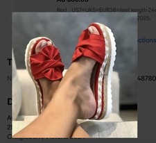 Women's Bow Knot Sandals Indoor Slides Slip-On Slippers Summer Casual Shoes Size