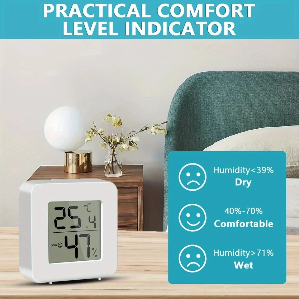 Universal Digital LCD Thermometer Hygrometer Sensor Humidity Meter Room Indoor - Image 3 of 4