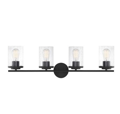 Marshall 4 Light Bathroom Vanity Light in Matte Black by Savoy House -