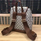 Sac à dos Gucci GG Supreme Interlocking G marron toile cuir