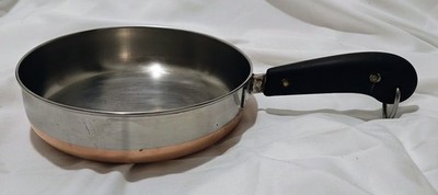 HTF Revere Ware 1801 Copper Bottom 7 inch Straight Sided Saute Pan Pre-1968 USA
