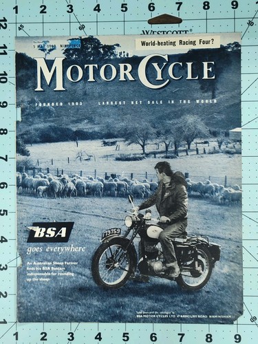 1960 BSA Goes Everywhere The Motor Cycle Cover British Motorcycle Advert Vtg