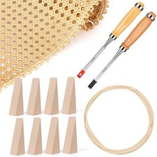 12 Pcs Rattan Repair Kit with Cane Webbing Roll, 3/16 Inch Rattan Webbing, 2 ...