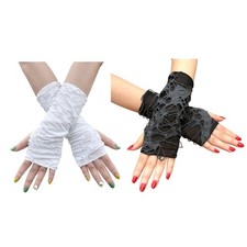 Womens Vintage Sleeve Gothic Wrist Gloves Distressed Gloves Distressed Gloves