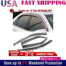 For Toyota Camry 2012-2017 Window Vent Visor Rain Guards Deflector Chrome Trim