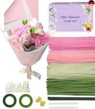 Pfeifenreiniger Blumen Set, 400 St&uuml;ck Pfeifenputzer zum Basteln, 4 Farben Pipe