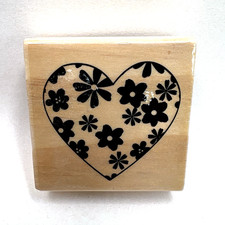 Flower Heart Rubber Stamp Valentine's Day Love