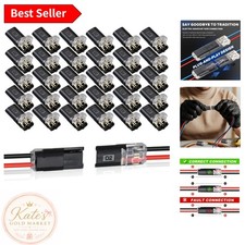 Double Wire Low Voltage Connectors with Locking Buckle 30pcs for Easy Use