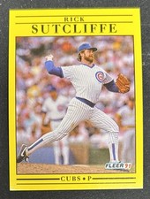 1991 Fleer Rick Sutcliffe Baseball Card #434 Cubs Pitcher VG O/C