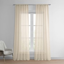 SHCH-SS071611-120 Solid Linen Sheer Curtain 1 Panel , 50 X 120, Cotton