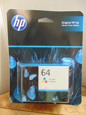 HP Genuine Original 64 Tri-Color Inkjet Ink Cartridge HP 64 Exp 6/26