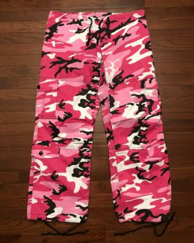 PINK CAMO CARGO PANTS MENS LARGE ROTHCO