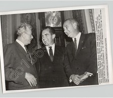 US Pres. RICHARD NIXON, LYNDON JOHNSON, & EVERETT DIRKSEN. 1959 Press Photo
