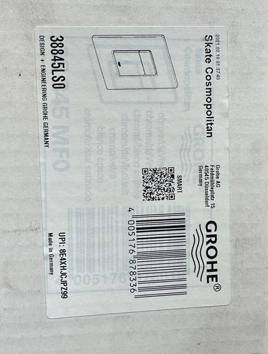 New & Boxed - Grohe Skate Cosmopolitan Flush Plate Glass White/Chrome 38845LSO - Picture 2 of 5