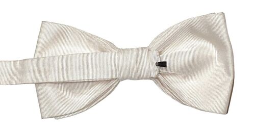 Paul Smith Adjustable Bow Tie Ivory / White Silk Faille New Tag Formal Wedding - Picture 5 of 7