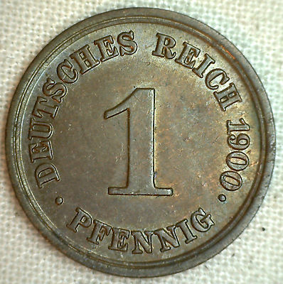 1900 E Germany-Empire Pfennig Extra Fine World Coin XF Copper