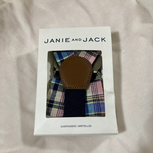 Janie And Jack Baby Toddler Boy Plaid Suspenders Size 12-24 Months - Picture 3 of 5