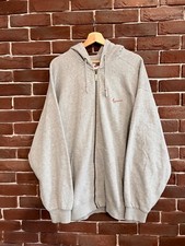 Vintage 90s Nike Small Swoosh Logo White Tag Zip Hoodie XL Grey