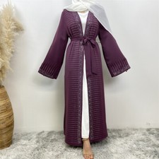 Rhinestone Open Abaya Women Muslim Cardigan Islamic Long Robes Turkey Kimono New