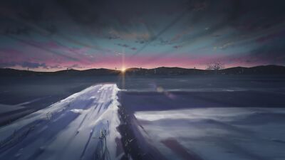 Anime winter 5 centimeters per second sky cold ice snow Playmat Gaming Mat Desk