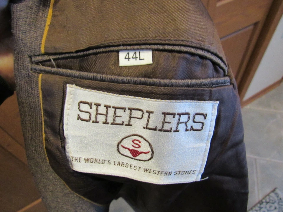 G2U SHEPLERS Western коричневые тона BLAZER куртка брюки мужской костюм 44 длиной США VGC - Изображение 4 из 4