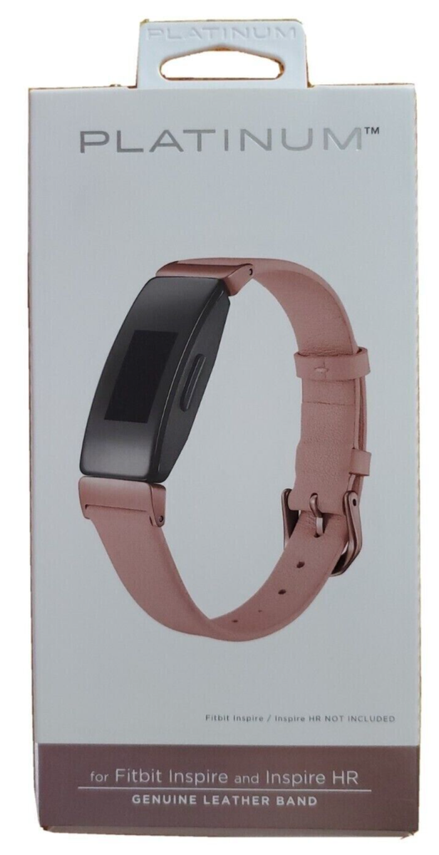 (NEW) Platinum Leather Band for Fitbit Inspire and Inspire HR Pink  (PT-FIBPKL)