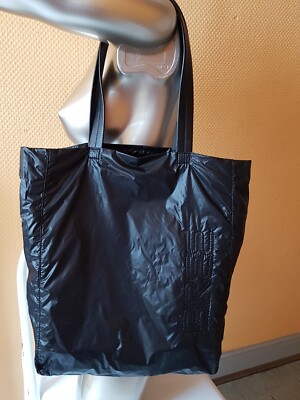 BREE Damen Tasche, Shopper, Bag, faltbar, leicht, Polyester/Leder, Schwarz, neu.