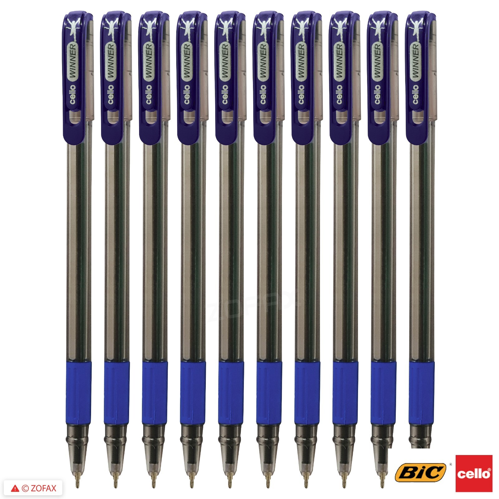 BLUE Ballpoint Pens 10 x 0.7mm CELLO Win Fine Point Smooth Writing Ball