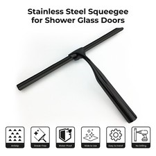Stainless Steel All-Purpose Squeegee for Shower Doors, Bathroom Windows & Glass
