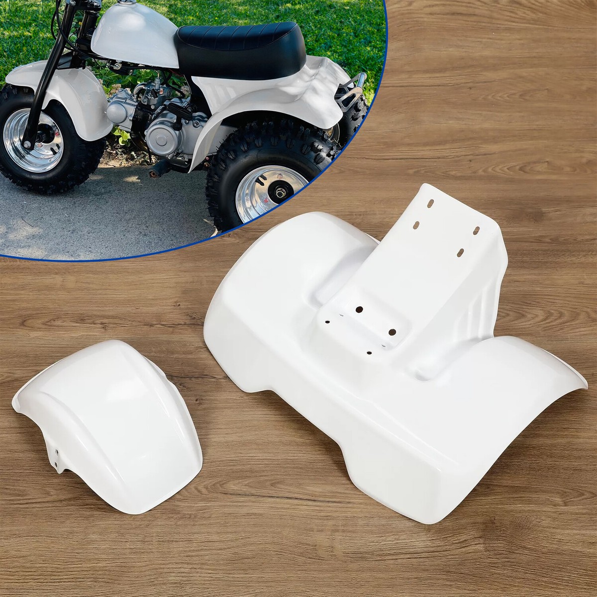 Front and Rear Fender Set For Honda ATC70 ABS Painted White 1978