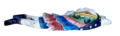 Pr Colorful Hand Carved & Painted Wood Women Wall Plaques; Indonesia, 20+" Long - Picture 17 of 21
