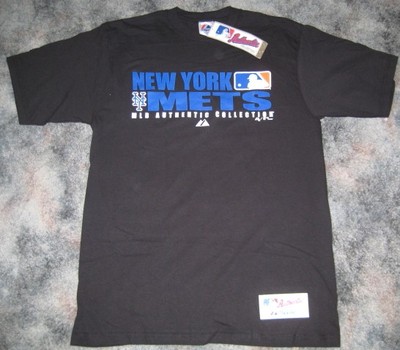MAJESTIC NEW YORK METS T SHIRT LARGE L LRG MLB NWT BLK