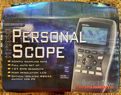 Velleman HPS40 12MHz Personal Handheld Oscilloscope 40MS