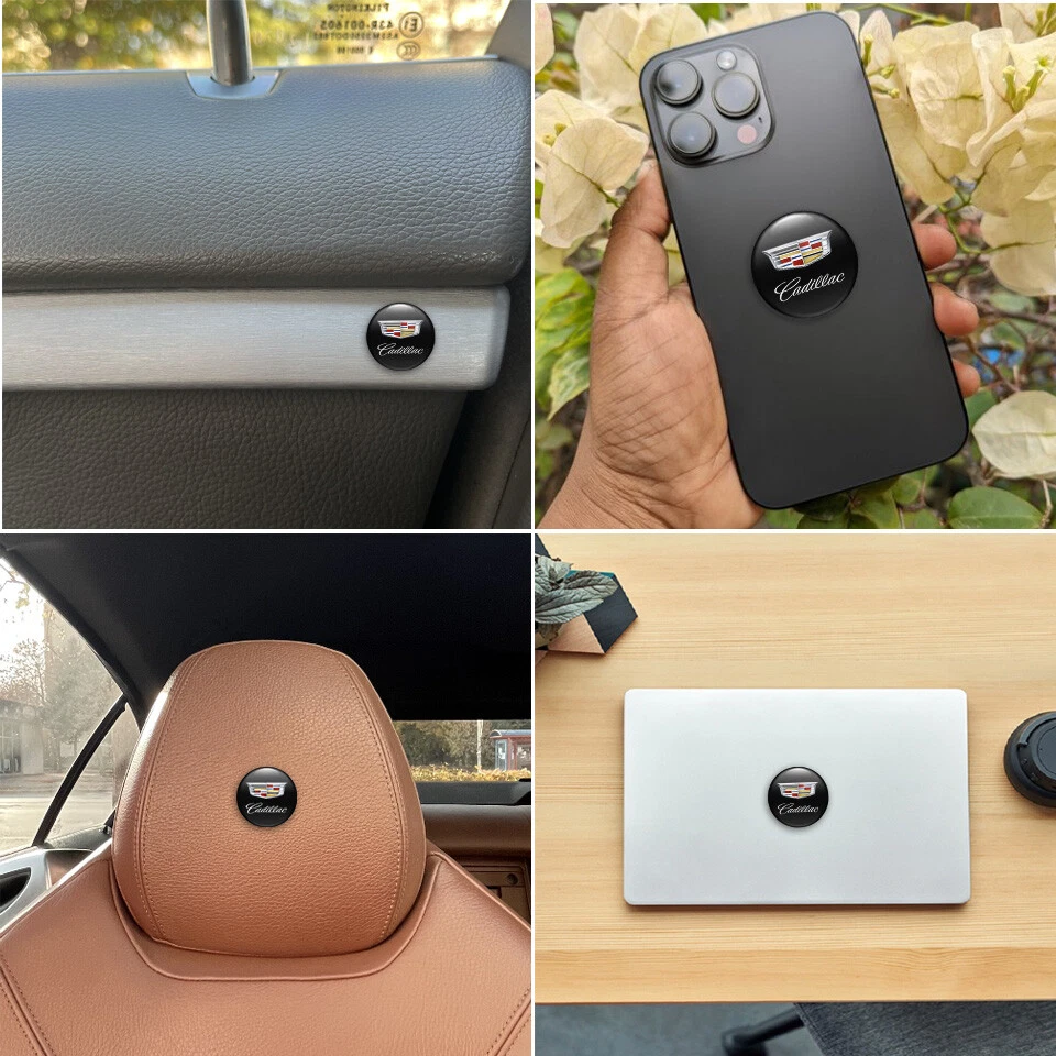 4 x Print Logo Cadillac Dome Sticker Wheel Center Hub Caps Silicone Round Emblem - Image 3 of 3