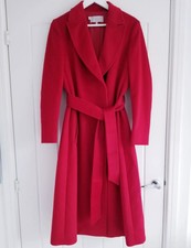Hobbs Olivia Pure Wool Wrap Coat Belted Size Uk 12 (us 8) Red Rrp £349