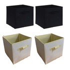 2 Pack Non Woven Storage Box Fabric Collapsible Container Organiser Solution