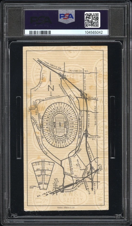 Talón de boleto vintage PSA 5 - TOM BRADY 1998 NCAA ROSE BOWL - MICHIGAN WOLVERINES Foto 2 de 3