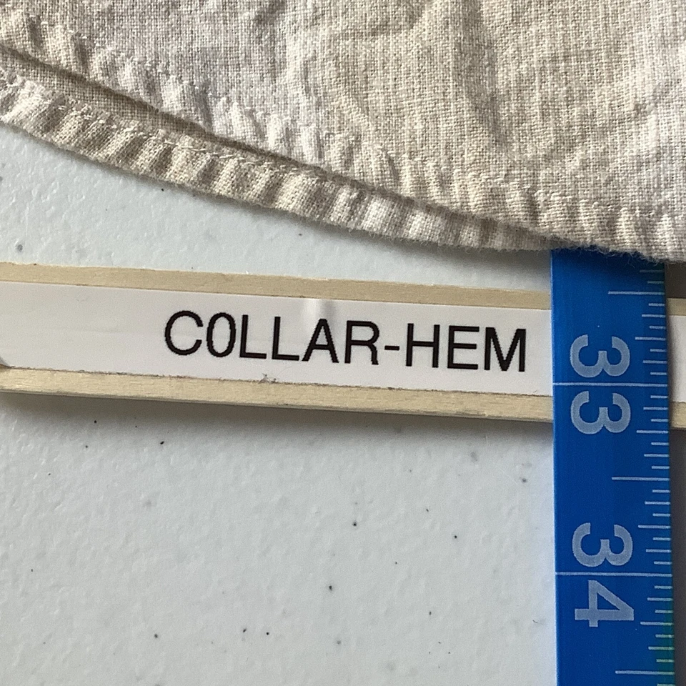 Claiborne 亚麻混纺衬衫男式 XL 码浅棕色长袖概念 — 第 4/4 张图片