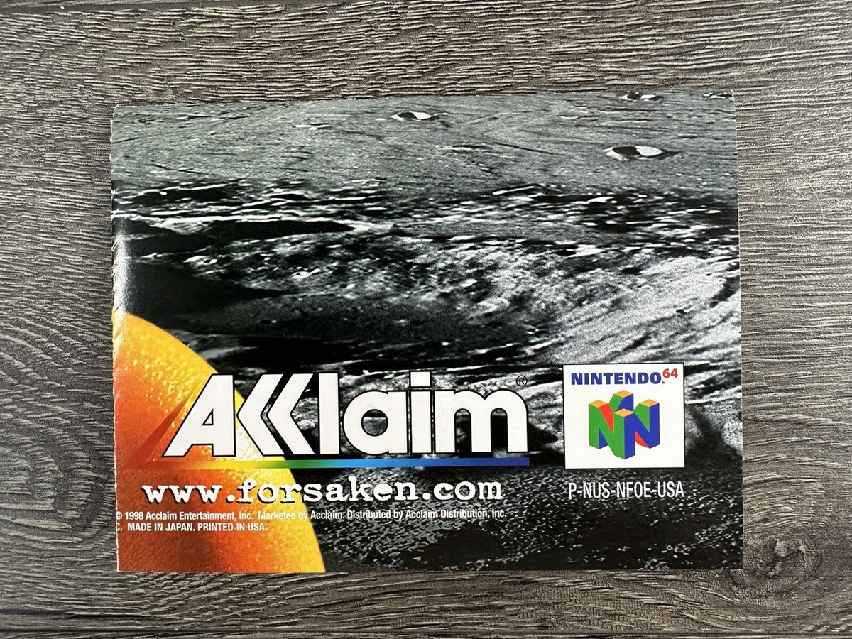 Forsaken 64 Nintendo N64 Vintage Poster Only 21481641384| eBay