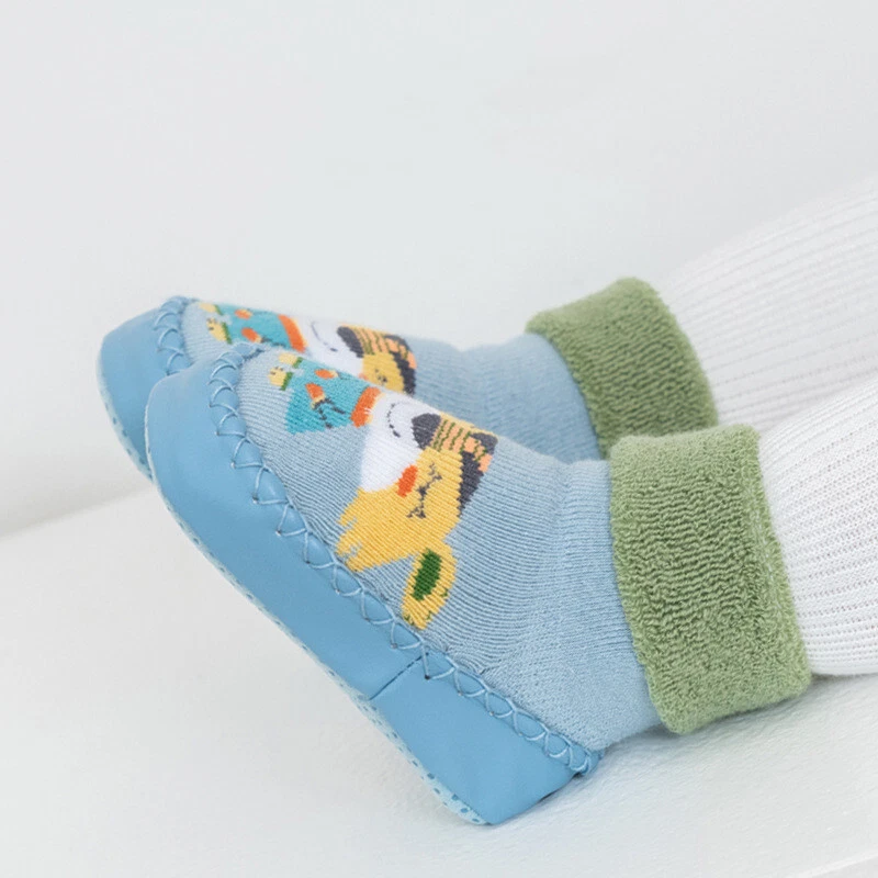 Kids Baby Boys Toddler Anti-slip Slippers Socks Girls Cotton Winter Boot Shoes Foto 3 de 4