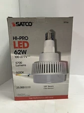 (1) NEW 100-277V** Satco 62W LED 5000K Hi-Pro S9766