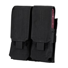 Molle Tactical Double Mag Pouch, 4 Full Mag Size Closed Top - BLACK