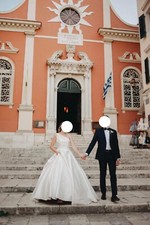Wedding Dress Gown, White Mikado fabric