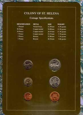 Coin Sets of All Nations St. Helena 1984 UNC 1 Pound 50,10,5,2,1
