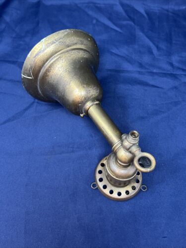 ANTIQUE BRASS WALL MOUNT SINGLE SCONCE LIGHT BRYANT SOCKET / SHADE HOLDER B - Picture 4 of 17